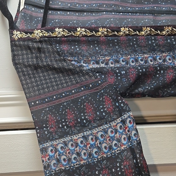 Soft Surroundings-Alejandra Sheer Beaded/Embroidered Kimono Size S/M - Picture 7 of 12